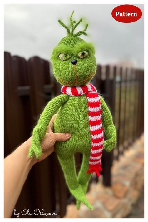 Elf Pattern, Teddy Bear Knitting Pattern, Christmas Knitting Patterns Free, Amigurumi Knitting, Knitted Doll Patterns, Knitted Toys Free Patterns, Christmas Grinch, Knitting Patterns Toys, Christmas Knitting Patterns