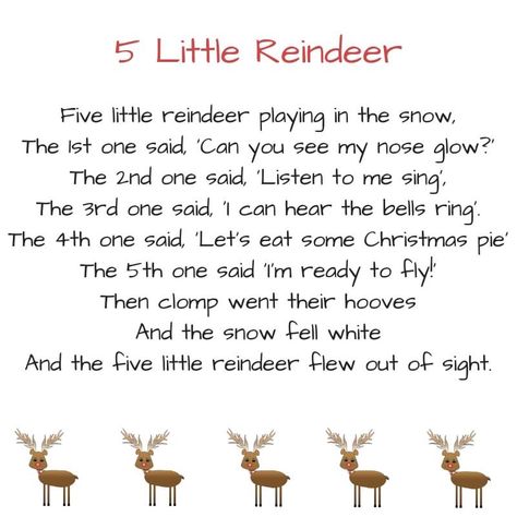 Winter Songs For Preschool, Preschool Fingerplays, Preschool Christmas Songs, Reindeer Song, Circle Activities, Christmas Lesson Plan, Christmas Songs For Kids, New Years Song, Circle Time Songs