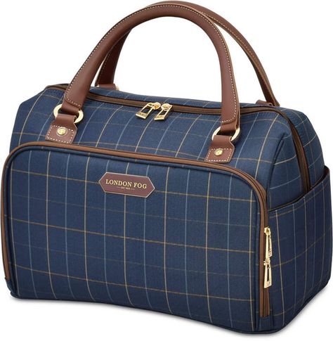 London Fog Brentwood 17" Cabin Bag, Created for Macy's #ad #bags Airline Seats, Cabin Bag, Windowpane Plaid, Luggage Backpack, Window Pane, London Fog, Carry On Luggage, Chic Handbags, Travel Bag