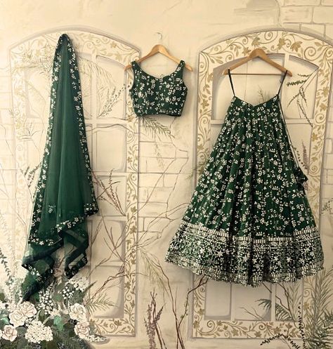 Forest Green lehenga choli for women or girls georgette indian wedding sabyasachi ready to wear lehenga top Lehenga Top, Lehenga Choli Latest, Green Lehenga Choli, Lehenga Choli Designs, Lehenga Choli For Women, Bridesmaid Lehenga, Choli For Women, Party Wear Lehenga Choli, Lengha Choli