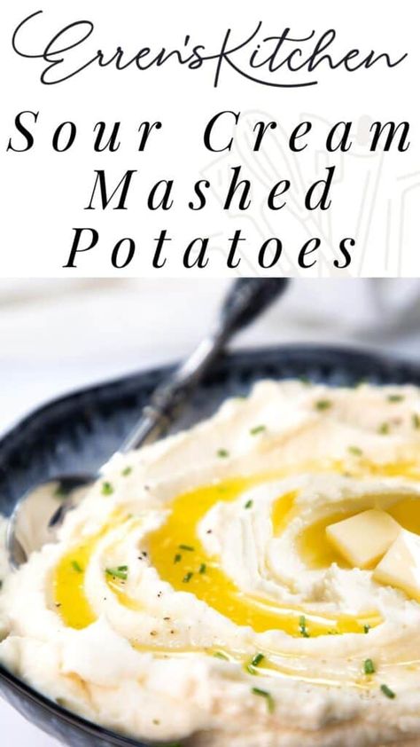 Mashed Potatoes With Sour Cream, Cream Mashed Potatoes, Potatoes With Sour Cream, Sour Cream Mashed Potatoes, Make Sour Cream, Mashed Potatoes Recipe, Dinner Side, Creamed Potatoes, Thanksgiving Meal