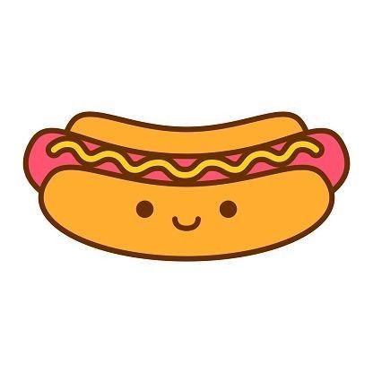 Kawaii Hot Dog, Cute Hot Dog Drawing, Hot Dog Drawing Easy, Cartoon Hot Dog, Hot Dogs Dibujo, Hot Dog Doodle, Hot Dog Craft, Hot Dog Clipart, Hot Dog Art