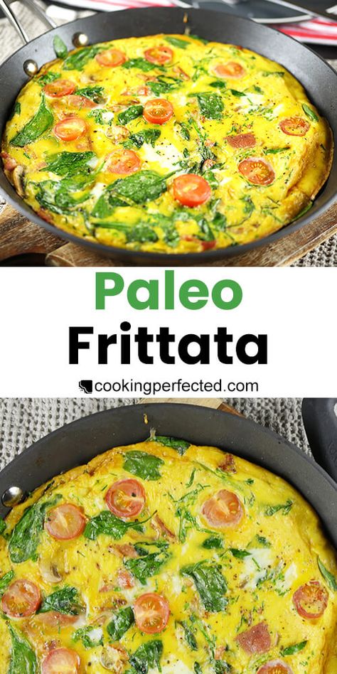 Paleo Frittata Whole 30 Breakfast Fritatta, Wildfit Breakfast, Paleo Frittata Recipes, Gf Quiche, Breakfast Fritatta, Paleo Frittata, Clean Paleo Recipes, Fritata Recipe, Pea Risotto