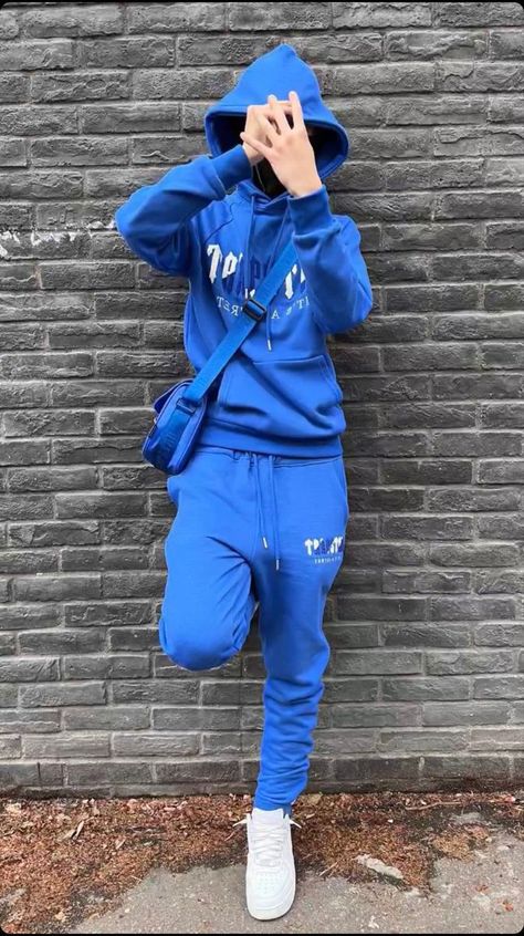 Nike Tech Fleece Outfit Men, Guys Fashion Swag, Blue Tracksuit, Fleece Outfit, Drippy Outfit, Rapper Outfits, Tracksuit Outfit, Drip Outfit Men, Cold Fits