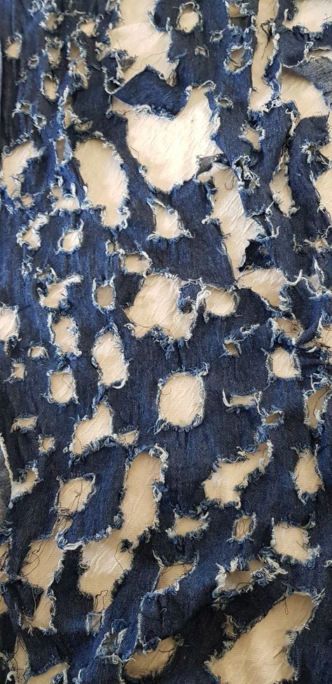 Tatters Raggs. Distressed denim. Fragments Textiles, Distressed Textiles, Textile Aesthetic, Fashion Construction, Acid Attack, Distressed Fashion, A Level Textiles, Distressed Fabric, Identity Project