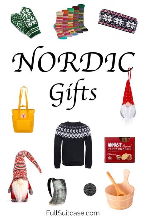 Nordic and Scandinavian gifts Swedish Gifts Ideas, Norway Souvenirs, Scandinavian Gifts, Christmad Gifts, Scandinavian Christmas Ornaments, Nordic Gifts, Icelandic Wool Sweaters, Norwegian Christmas, Norwegian Food