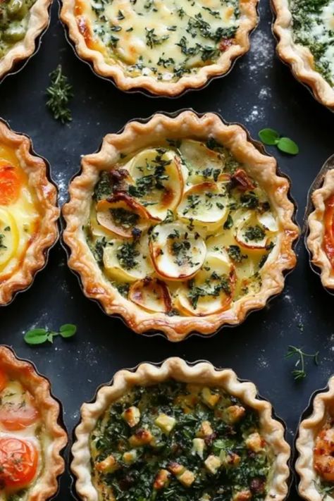 Craving something tasty? Discover 10 easy savory tart recipes that will impress your guests! From classic quiches to delightful veggie tarts, these crowd-pleasing creations are perfect for any occasion — whether it’s a light lunch or an elegant dinner. Each recipe is designed with simple ingredients and straightforward steps, making them accessible for cooks of all skill levels. Dive into flavors of mushrooms, cheese, and fresh herbs while enjoying these unique twists on traditional tarts. Perfect for brunch & gatherings! Root Vegetable Tart, Breakfast Tart Recipes, Vegan Tart Recipes, Healthy Tart Recipes, Tart Appetizer, Tart Pan Recipes, Tarte Recipes, Savory Tart Recipes, Fun Things To Learn