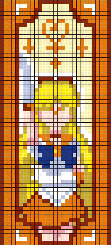 Alpha pattern #152091 | BraceletBook Sailor Moon Pixel Art, Studio Ghibli Alpha Pattern, Sailor Moon Pixel Art Grid, Sailor Moon Tapestry Crochet, Sailor Moon Grid Pattern, Sailormoon Perler Bead Patterns, Pixel Art Pattern Sailor Moon, Sailor Moon Perler Beads, Inuyasha Alpha Pattern