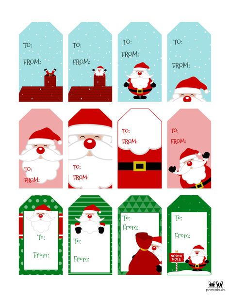 Santa Gift Tags - 80 Free Printable Tags & Labels | Printabulls Holiday Gift Tags Printable Free, To And From Tags Printable, Free Printable Santa Gift Tags, Kids Christmas Gift Tags, Gift Tags From Santa, Christmas Labels Template, Santa Gift Tags Printable, Christmas Stickers Printable, Free Christmas Tags