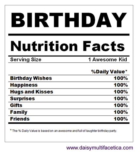 Nutrition Facts Design, Spiderman Birthday Party, Nutrition Facts Label, Birthday Labels, Birthday T Shirts, Free Birthday, Nutrition Labels, Birthday Template, Chip Bags