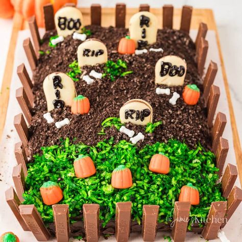 Graveyard Cake Grave Yard Cake, Scary Halloween Party Food, Graveyard Cake, Milano Cookies, Ice Cream Sandwich Cake, Trail Mix Recipes, Dirt Cake, Halloween Food Treats, High Protein Meal Prep