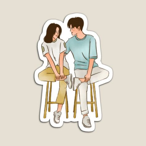 Sweet Romantic Couple, Bff Stickers, Diy Cake Topper Printable, Couple Stickers, Stickers For Phone, Diy Cake Topper, Couple Ideas, Season Of Love, Doodle Ideas