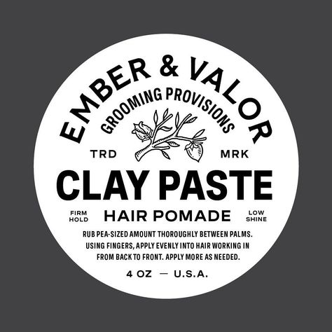 Studio Freight | Pomade packaging update for @ember_and_valor - We started working with E&V back in early 2016 to help build their brand identity, packaging… | Instagram Pomade Packaging Design, Pomade Packaging, Packaging System, Craft Packaging, Hair Pomade, Typography Lettering, Label Design, Personal Branding, E Commerce