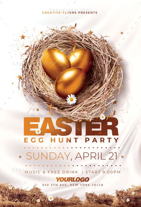 Easter Flyers | Psd Flyer Templates ~ CreativeFlyers Easter Flyer Design, Easter Poster Design, Easter Flyer, Easter Flyers, Easter Egg Hunt Party, Easter Show, Promo Flyer, Easter Poster, Psd Template Downloads