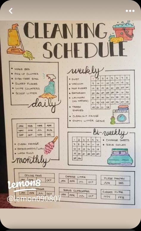 Cleaning Bullet Journal Layout, Cleaning Timetable, Chore List For Adults, Chores Aesthetic, Home Chore Chart, Chore Board Ideas, Cleaning Journal, March Bujo, Common Planner