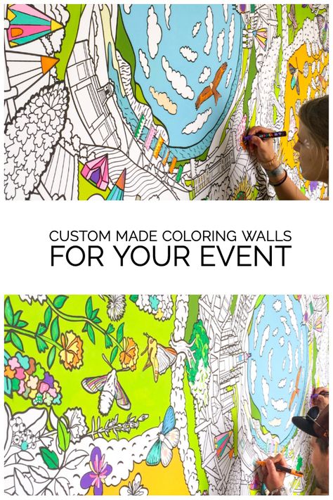 Tell us your ideas; we will design & illustrate a custom artwork for everyone to color at your event. Create a beautiful collaborative artwork to keep & display! Bar Activities, Collaborative Artwork, Colouring Wall, Collaborative Mural, Conference Ideas, Church Family, Family Fun Night, Corporate Art, Immersive Art