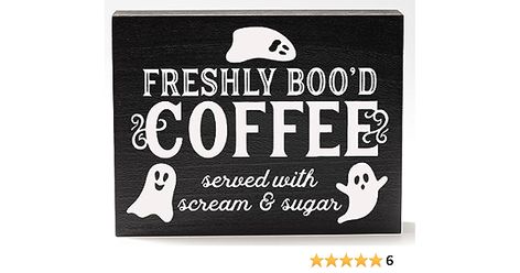 Amazon.com: Freshly Booed Coffee Sign Halloween Coffee Bar Decor for Halloween Kitchen Decor : Handmade Products Halloween Coffee Bar, Wooden Halloween Signs, Funny Coffee Signs, Halloween Kitchen Decor, Decor For Halloween, Coffee Bar Decor, Coffee Bars In Kitchen, Farmhouse Halloween, Spooky Style