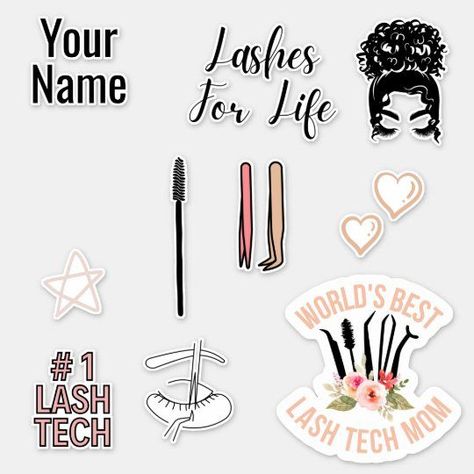 Lash Tech Sticker pack- AD- A fun gift for your favourite lash tech Lash Merch, Lash Stickers, Tech Stickers, Lash Names, Eyelash Extensions Styles, Merch Ideas, Lash Tech, Unique Sticker, Beauty Studio