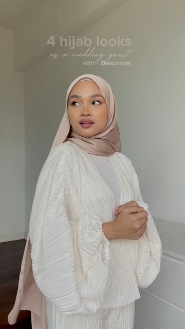 Hijab For Wedding Guest, Wedding Guest Hijab Style, Satin Shawl Tutorial, Satin Hijab Style, Satin Hijab Tutorial, Shein Hijab Outfits, Wedding Guest Hijab, Satin Shawl Hijab, Hijabi Wedding Guest Outfit