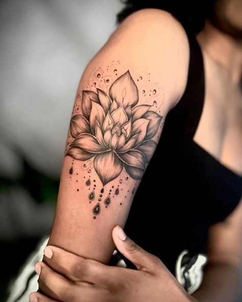 Mandala tattoo for women Lotus Flower Strength Tattoo, Flower Strength Tattoo, Thrive Tattoo, Beauty In The Struggle Tattoo, Lotus Flower Arm Tattoo, Lotus Flower Tattoo Sleeve, Mandala Tattoo For Women, Struggle Tattoo, Blue Lotus Tattoo