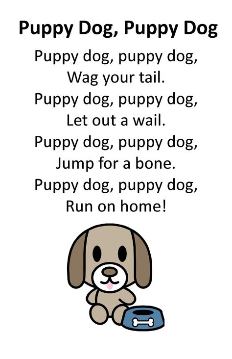 Itty Bitty Rhyme: Puppy Dog, Puppy Dog Pet Fingerplays, Rhyme On Animals, Songs About Dogs Preschool, Dog Songs Preschool, Pet Songs For Toddlers, Dog Theme Preschool Activities, Pet Songs Preschool, Dog Themed Activities, Dog Songs