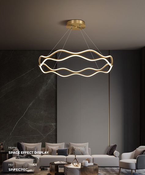 Fandom Lights 450mm Gold LED Curvy Profile Chandelier Lamp - Warm White Free Delivery all over india Shop the Largest Collection of Decortaive Lights in India WWW.FANDOMLIGHTS.COM #fandomlights #Lighting #chandelier #interiorinspo #interiordecor #homedecor #instadecor #luxuryliving #luxuryhomes #modernlights #crystalchanadelier #modernwalllight #wallart #walllights #pendantlights #hanginglights #modernlighting #nordicminimilisticlights #interiorsketcher #interiordesigner #interior #inte... Lighting Chandelier, Ring Chandelier, Dining And Living Room, Rectangle Chandelier, Indoor Lighting Fixtures, Room Chandelier, Minimalist Lighting, Round Chandelier, Chandelier Bedroom