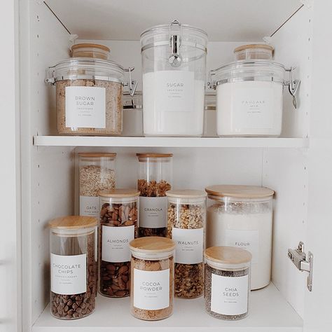 Flour Canister Ideas, Sugar Canister Ideas, Sugar Flour Containers, Flour Sugar Containers, Flour Storage Containers, Organizing Your Pantry, Flour Jar, Pantry Plans, Flour Storage