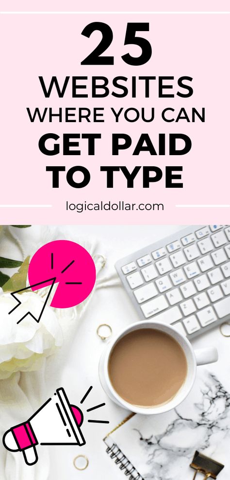 Have you heard of these 25 websites that pay you to type? The best side hustle ideas are ones that fit your skills and lifestyle. If you are good at typing and need a work at home job, then you can make money typing online with one of these companies. You can get paid to type audio files, handwritten documents, song lyrics, captchas and more. Check out one of these typing jobs you can do from home today, and start earning the extra cash you need! Earn Money From Home Typing, Websites For Earning Money, Work From Home Typing Jobs, Jobs You Can Do From Home, Work At Home Jobs Legitimate, Websites That Pay You, Earn Money From Home Online Jobs, Money Earning Websites, Earn Money By Typing