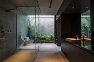 J14 | 23o5studio | Media - Photos and Videos | Archello Balinese Bathroom, Tropical Luxury, Contemporary Bathroom Designs, Tropical House, Modern Tropical, Bathroom Design Luxury, Minimalist Bathroom, Facade House, Modern Bathroom Design