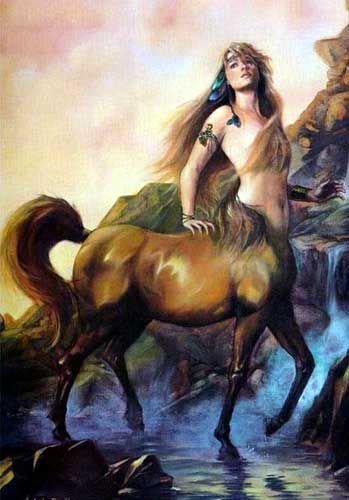 Julie Bell - Female Centaur. Centaur or hippocentaur, a member of a composite race of creatures, part human and part horse. Tags: centaurs, hippocentaurs, kentaurs, mythical creatures, Centaur Archer, Female Centaur, Julie Bell, Creature Fantasy, Bell Art, Boris Vallejo, Greek And Roman Mythology, Image Nature, Ancient Mythology