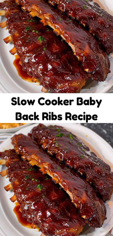 Cooked these for my husband’s birthday and he loved them! Perfectly tender and delicious. Sprinkles Cupcake Recipes, Slow Cooker Baby Back Ribs, Slow Cooker Ribs Recipe, Baby Back Ribs Recipe, Back Ribs Recipe, Easy Ribs, Slow Cooker Ribs, Back Ribs, Ribs Recipe