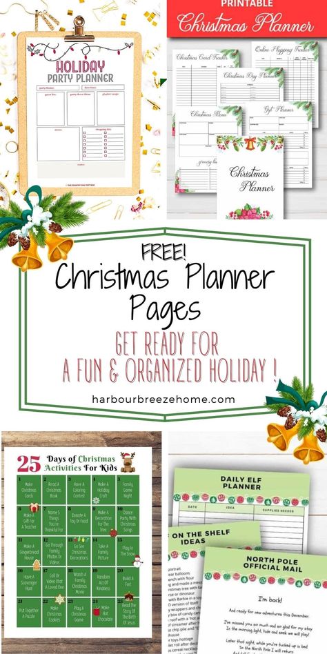 Get ready for an organized and fun Christmas with these free printable Christmas planner pages. Pick from an assortment of options - from Christmas planner pages sets, holiday party printable planner, Elf on the Shelf planner pages, printable activities advent calendar, printable grocery lists, baking lists, Christmas cards planners, and more! Christmas Planner Printables Free, Free Printable Christmas Labels, Free Printable Christmas Planner, Free Printable Party Planner, Holiday Planner Printables, Christmas Planner Free, Organized Christmas, Christmas Planner Printables, Printable Christmas Planner