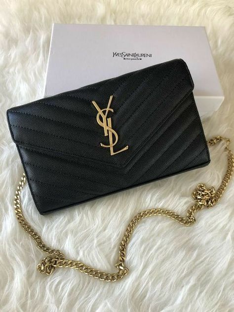 Ysl Wallet On Chain, Ysl Purse, Sac Michael Kors, Ysl Wallet, Luxury Bags Collection, Luxury Purses, Fancy Bags, Pretty Bags, Cute Purses