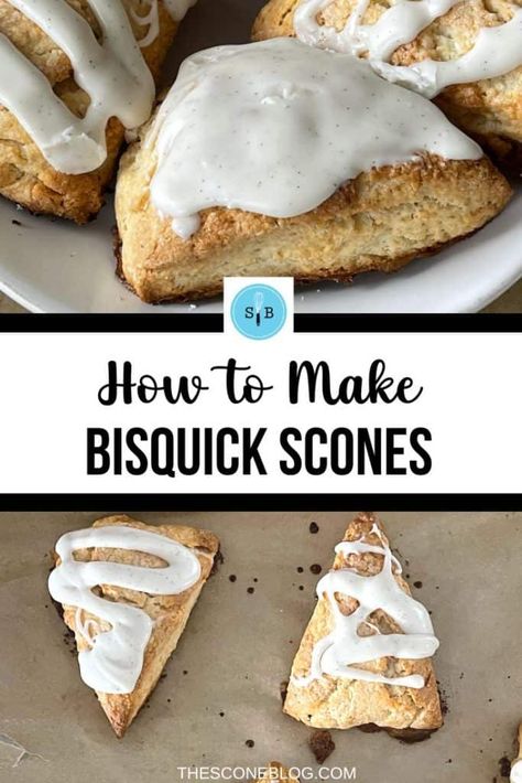 Bisquick Scones Recipe {Super Easy!} - the scone blog Bisquick Scones, Bisquick Inspired Recipes, How To Make Bisquick, Bisquick Mix Recipe, Sweet Scones Recipe, Lemon Scones Recipe, Banana Scones, Breakfast Scones, Scones Recipe Easy