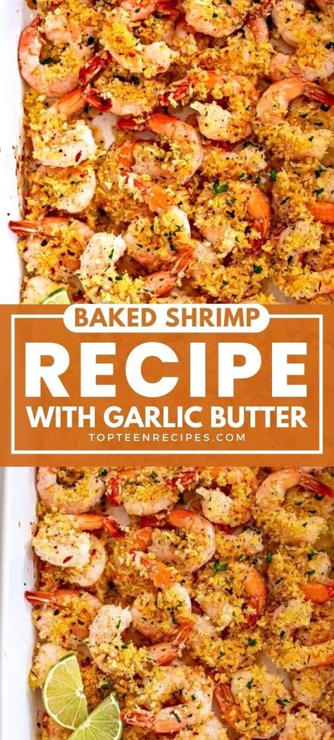 I think garlic and shrimp are a match made in heaven! In my opinion, nothing elevates the flavor of shrimp as much as garlic does, and these baked garlic shrimp are so easy to make, and cleanup is a breeze! Using panko breadcrumbs and lime zest make this sheet pan shrimp extra crispy and flavorful! Baked Garlic Shrimp, Healthy Beef And Broccoli, Baked Stuffed Shrimp, Shrimp Casserole, Baked Shrimp Recipes, Recipe With Garlic, Sheet Pan Shrimp, Pan Shrimp, Shrimp And Broccoli