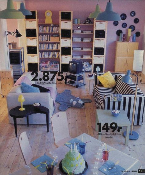 Klippan Sofa, Ikea Inspired Living Room, Ikea Catalogue, 90s Aesthetics, Ikea Catalog, Memphis Milano, Ikea Decor, Catalog Cover, Simple Interior