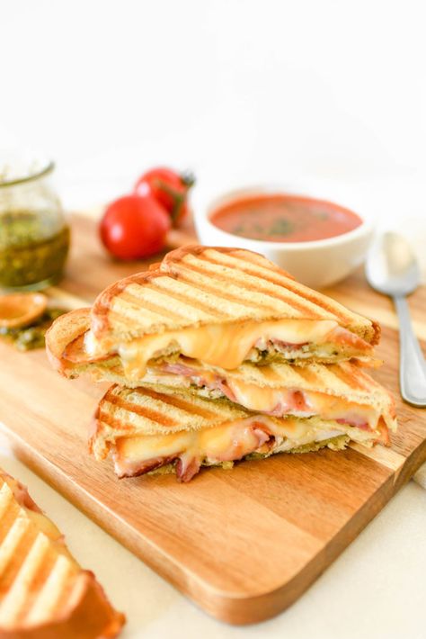 Pesto Panini, Soup Pairings, Cheese Panini, Panini Maker, Asiago Cheese, Melty Cheese, Three Cheese, Asiago, Cooking Turkey