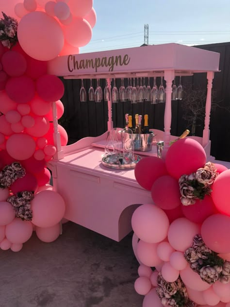 All Shades Of Pink Birthday Party, Birthday Brunch Pink Theme, Shades Of Pink Theme Party, 21 Shades Of Pink Party Decorations, Different Shades Of Pink Birthday Party, Pink Party Astetic, Barbie Pink Party Decorations, All Pink Party Ideas, Pink Party Ideas For Adults Decorations