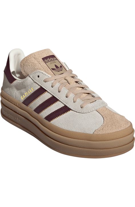 adidas Gazelle Bold Platform Sneaker (Women) | Nordstrom Adidas Shoes Women Trendy, Best Platform Sneakers, Everyday Sneakers Women Casual, Cute Tennis Shoes For Women, Trending Shoes 2024, Casual Tennis Shoes Women, Outfit With Adidas, Platform Sneakers Outfit, Sambas Adidas Women Outfit