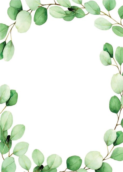 rectangular watercolor frame with eucalyptus leaves. botanical background for cards, invitations. wedding design Invitations Wedding Design, Botanical Background, Watercolor Frame, American Girl Doll Furniture, Invitations Wedding, Eucalyptus Leaves, Design Wedding, Wedding Design, Design Design