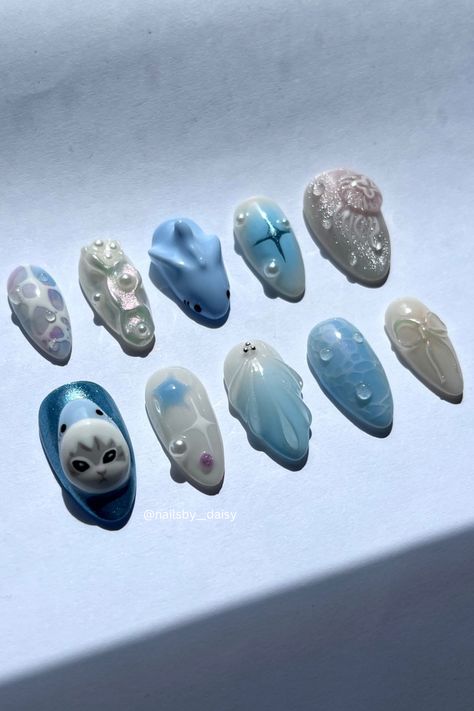 #pressonnails #pressonnailsforsale #pressonnailbusiness #nails #nailsofinstagram #nailstagram #nailsnailsnails #nailart #naildesign #nailtech #mofusand #sharknails #3dnails 3d Shark Nails, Shark Inspired Nails, Shark Nails Acrylic, Mofusand Nails, Shark Nail Designs, Shark Nail Art, Shark Nails, Bubble Nails, Nail Board