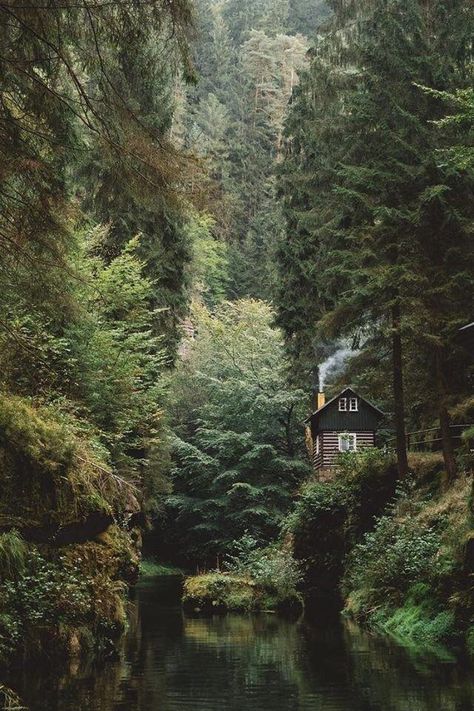 Small cabin in a forest near the river - Beautiful places. Best places in the world. Shut up and take me there! Landscape Edging Stone, Edging Landscape, Landscape Ideas Front Yard Curb Appeal, Stone Landscape, Wood Landscape, Diy Landscape, Simple Landscape, White Landscape, Camping Photography