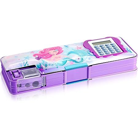 Henoyso Pencil Box for Girls Mermaid Pencil Case with Calculator and Pencil Sharpener Multifunction Pencil Case Cool School Supplies Back to School Multifunctional Pencil Case, Pencil Case With Calculator, Stationary Items School, Pencil Box For Kids, Items Aesthetic, Kids Pencil Box, School Supply Box, Kids Pencil Case, Cool School