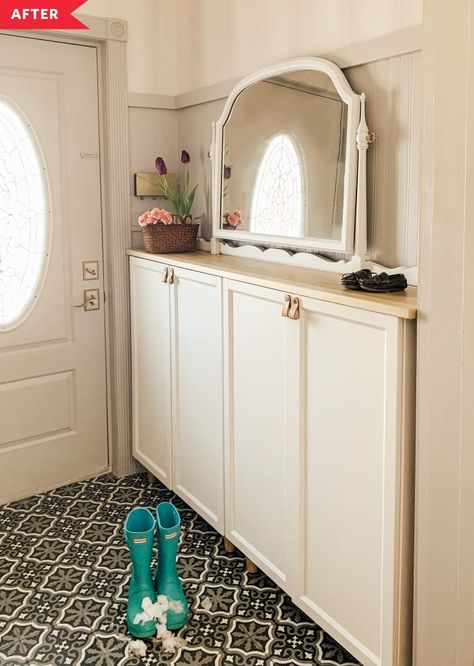 Ikea Shoe Storage, Billy Hack, Shoe Storage Hacks, Ikea Shoe Cabinet, Armoire Entree, Billy Ikea, Ikea Entryway, Entryway Storage Cabinet, Entry Storage