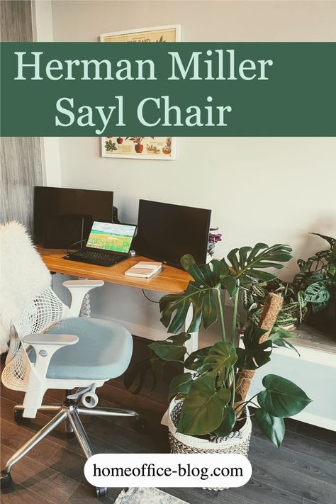 Sayl Chair Herman Miller, Herman Miller Sayl, Sayl Chair, Home Office Set Up, Herman Miller Chair, Cute Desk Accessories, Cozy Home Office, Perfect Office, Cute Desk