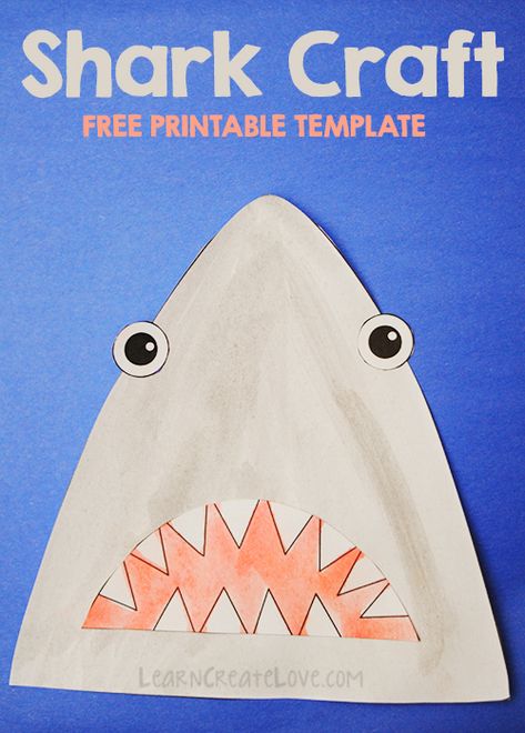 Shark Head Printable Craft Shark Crafts Preschool Easy, Shark Teeth Template, Clark The Shark Craft, Printable Shark Template, Easy Shark Craft, Preschool Shark Craft, Shark Craft Preschool, Shark Crafts For Kids, Shark Crafts Preschool