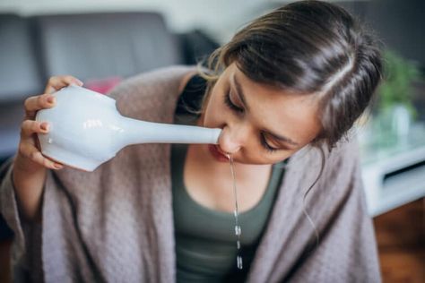 Congested? Try a DIY saline solution nasal rinse - David Suzuki Foundation Diy Neti Pot, Remedy For Sinus Congestion, Home Remedies For Sinus, Relieve Sinus Pressure, Sinus Congestion Relief, Saline Water, Neti Pot, Sinus Problems, Congestion Relief