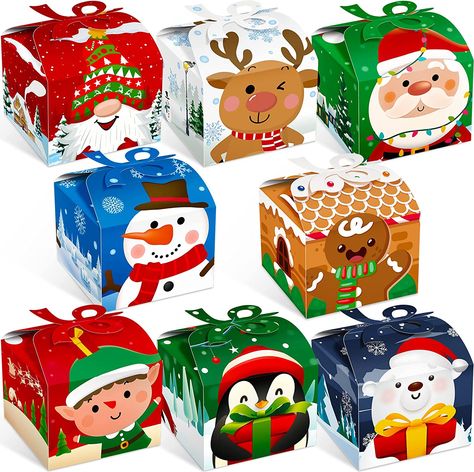 AmazonSmile: 32 Pcs Christmas Gift Boxes with Bow 3D Xmas Holiday Goodie Paper Boxes Snowman Cardboard Treat Gift Boxes for Kids Christmas Party Favors Supplies, 4.7 x 4.7 x 3.5 Inches, 8 Styles : Health & Household Kids Christmas Party Favors, Gift Boxes For Kids, Treat Gift Boxes, Kids Snack Box, Christmas Cookie Box, Christmas Package, Christmas Treats Boxes, Christmas Gift Boxes, Christmas Cookies Gift