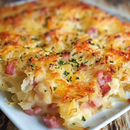 Ham and Cheese Hash Brown Casserole Ham And Hashbrown Casserole, Cheese Hashbrown Casserole, Egg And Cheese Casserole, Ham And Cheese Casserole, Ham Breakfast Casserole, Quick Casseroles, Hash Brown Patties, Hashbrown Casserole Recipe, Ham Breakfast