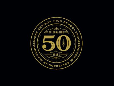 Stingerettes 50 Year Anniversary by Silvia Skinner on Dribbble 15th Anniversary Idea, Pr Logo, 50 Year Anniversary, 50th Anniversary Logo, 50% Logo, 50 Years Anniversary, The Badge, Anniversary Logo, Coin Design